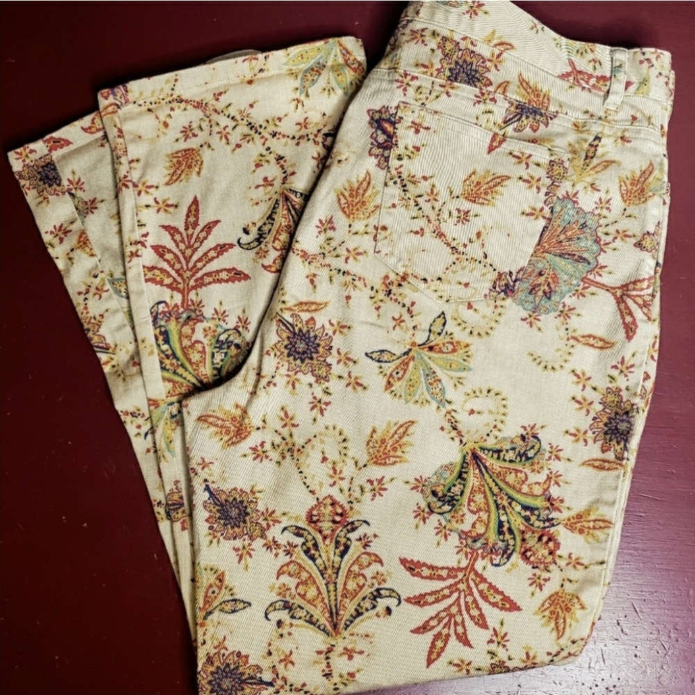 Ralph Lauren Boho Floral 14  Petite Ankle Jeans